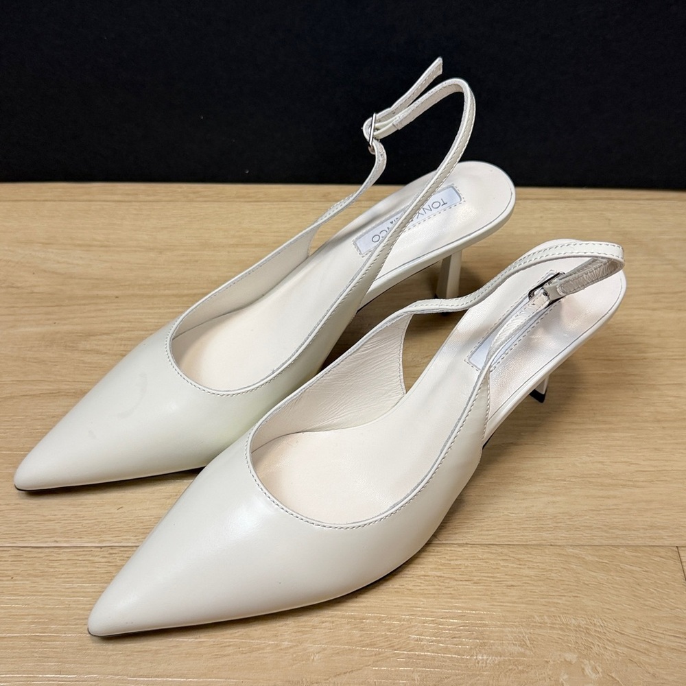 Tony Bianco Baz Pump in White Hi Shine leather heels, SIZE 8 1/2 US - Picture 4 of 7